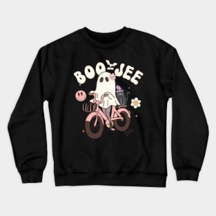 Funny Boo jee Vintage Halloween Design Groovy - Ghost Halloween Costume Present Idea For Girls Crewneck Sweatshirt